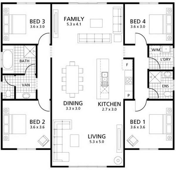 Rethinking Space:  Minimalist 4-Bedroom House Plans and the Art of Less